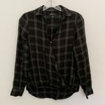 Madewell Surplice Wrap-Front Shirt in Palma Plaid SZ XS Photo 2