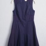 Shoshanna Navy Sleeveless Eyelet Fit And Flare Dress Photo 0