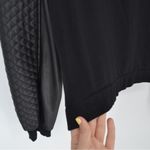 Generation Love  Quilted Faux Leather Sleeve Sweatshirt Crewneck Black Women's S Photo 3