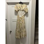 Kiss the Sky Tiered Maxi Dress Puff Sleeve Open Back Cutout Ditsy Floral Size M Photo 7