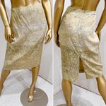 Anne Klein  Women's Beige Tan Satin Silk Blend Back Slit Pencil Skirt Size 8 Photo 1