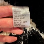 POL Hooded Chunky Eyelash Striped Pullover Sweater Size: Small Black/White Photo 8