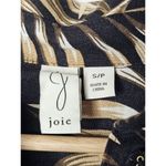 Joie  Linen Blend Black Top Sz S Black Leaf Tunic Button Shirt Oversized Photo 7