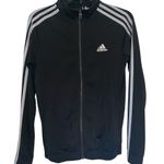 Adidas Activewear Track Black Performance Jacket with Signature Stripes Small Photo 0