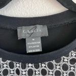 Gracia  Women’s Short Sleeve Blouse Black Medium Photo 8