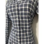 Tomas Maier Plaid Shirt Dress Long Sleeve Collared Button Down Italian SIZE 4 Blue Photo 1