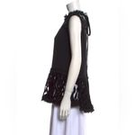Alexis  Women’s Large‎ Sleeveless Blouse Black Crochet Lace Neck Tie Photo 1