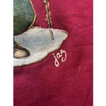 Fruit of the Loom VTG 90s Holiday Santa Red Pullover Sweatshirt L Puff Paint Photo 3