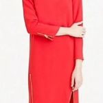 J.Crew  Red Long Sleeve Double Zip Shift Cocktail Dress Size 8 Medium M Photo 0