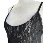 Vintage 90s Express Black Lace Slip Dress Nude Lined USA Made Medium Romantic Photo 2