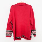 VTG Heirloom Collectibles Womens Cardigan Size 14/16 Red Knit Holiday Novelty Photo 4