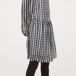 H&M  dress long sleeve wide cut modest button chiffon checked size S oversized﻿﻿﻿ Photo 1