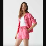 Michael Stars  Paulette Flamingo Pink Linen Shorts S Photo 2