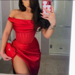 House Of CB  “Lulu”‎ Red Asymmetric Drape Midi Corset Dress NWOT size XS Photo 2