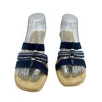 Italian Shoemakers  Blue Faux Suede Slides Slip On Wedge Sandals Womens Size 8.5 Photo 1