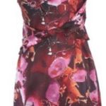 Tahari ‘Danika’ one shoulder floral watercolor cocktail dress, size 8 Photo 1