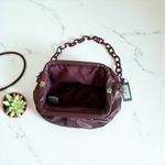 Badgley Mischka Badgley Mischka Wrapped Frame Clutch Plum Shoulder Bag Chain Handle Elegant Photo 6