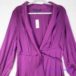 White House | Black Market New! White‎ House Black Market Long Sleeve Satin Ruffle Wrap Dress in Baie, 8 Photo 5