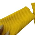 ZARA Yellow Canelado Amarelo Ribbed cut out long sleeve sweater dress size small Photo 7