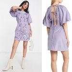 ASOS  Floral Embroidered Dress in Lavender 8 Photo 1