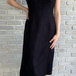 Mercer & Madison Sz 10 Black Linen Midi Dress Photo 0