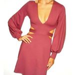 Susana Monaco Deep V Neck Cut Out Back Dress Lipgloss XL Photo 0
