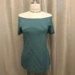 Old Navy NWOT  Teal & White Striped XL Classic Shirt Photo 2