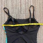 Dana Buchman  Swimsuit Black One Piece Hawaiian Floral Animal Print 10 Photo 5