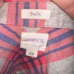 J Crew red plaid tartan flannel button down XS shirt Blue Photo 2