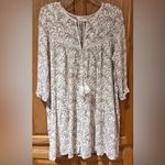 Ba&sh ‎ Esra Floral Embroidery Lattice Detail Mini Dress w/ Tassels Beige Size 8 Photo 10