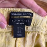 Tahari  Women's Yellow 100% Linen Pull On Pants Size XL Photo 4