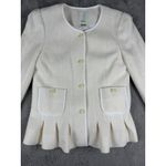 Elevenses NWOT Anthropologie  Ivory Francie Wool‎ Peplum Coat Size 10 Career $240 Photo 13