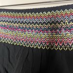 Poetry Black Mini Skirt With Multicolor Boho Elastic Waist Women’s Size Small Photo 4
