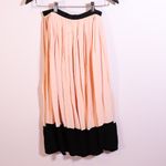 Kate Spade  Pink Black Two Tone Colorblock Accordion Pleated Crepe Midi Skirt 2 Photo 3