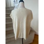 Free People Beach Cream Boxy Loose Coastal Vacation Relaxed Short Sleeve Shirt Photo 3