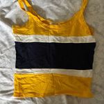 Heart Hips Gold and White Fitted Crop Tank Top Photo 0