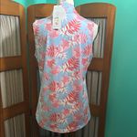 La mer luxe Pink and blue floral Tank style Top Photo 6