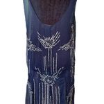H&M Autumn Collection Blue Silver Sheer Chiffon Beaded Sequin Glam Gatsby Dress Photo 5
