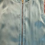 Kenar  Teal Ruffle Front Sleeveless Top Exposed Back Zip L Photo 9