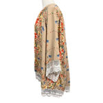 Umgee  Floral Open Front Kimono Cardigan Lace Trim Boho Small Medium Photo 6