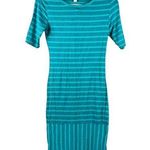 LuLaRoe Women's Turquoise Striped Dress Photo 0