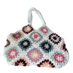 Handmade Crochet Purse Granny Squares White Multi Colored Small HandBag Bag New Photo 1