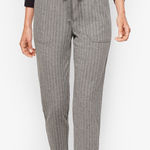 Talbots  Herringbone Luxe Ankle Zip Jogger Pant Gray Size Medium Petite Photo 0