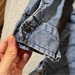 ZARA Denim Floral Embroidery Button Down Relaxed Fit Blouse Size XSMALL EUC Photo 1