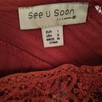 Anthropologie See U Soon Size S Burnt Orange Boho Lace Babydoll Mini Dress Photo 4