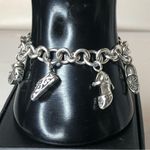 Lois Hill Sterling Silver Rolo Charm Toggle Bracelet with Shoe Charms Photo 1