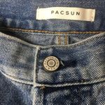 PacSun Size 25 Blue Distressed High Waisted Straight Leg Crop Jeans Raw Hem Photo 7