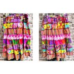Vintage Sandy Starkman Skirt Small Multicolor Tiered Ruffle Hippie Festive READ Red Size undefined Photo 3