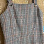 Fish Bowl  navy/coral plaid mini dress, size L, NWT Photo 3