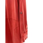John Mark Shirt Dress Medium Red Long Sleeve 100% Tencel Button Front Roll Tab Photo 1
